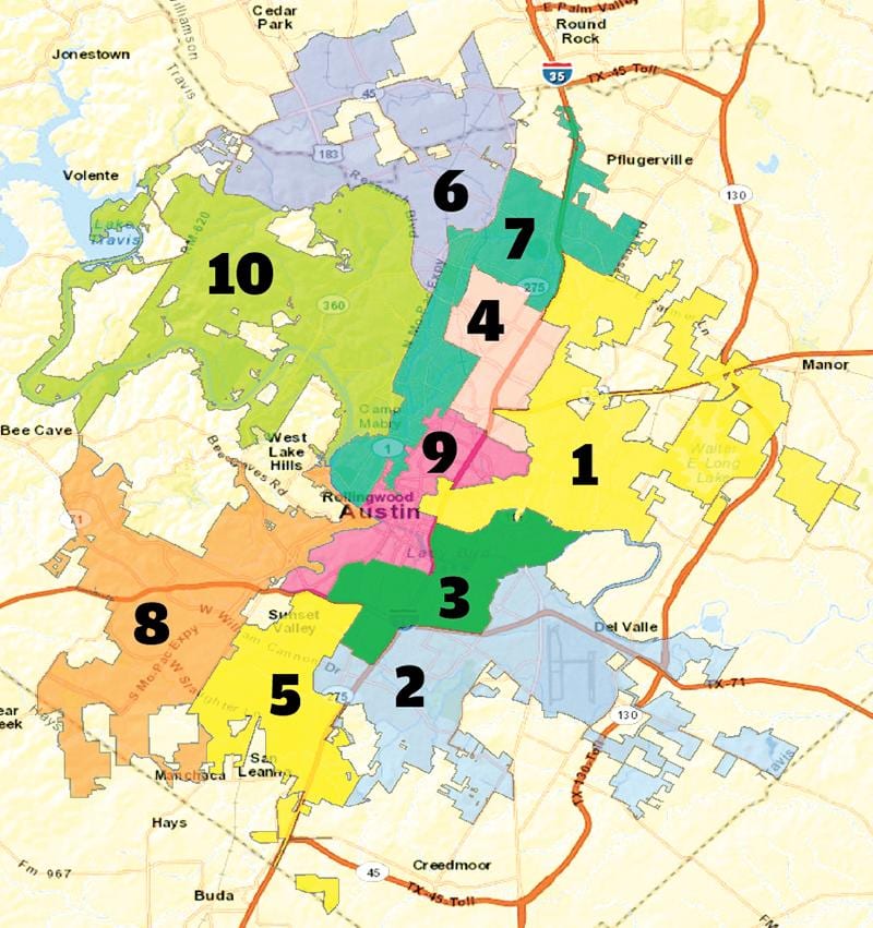 Austin texas daerah peta