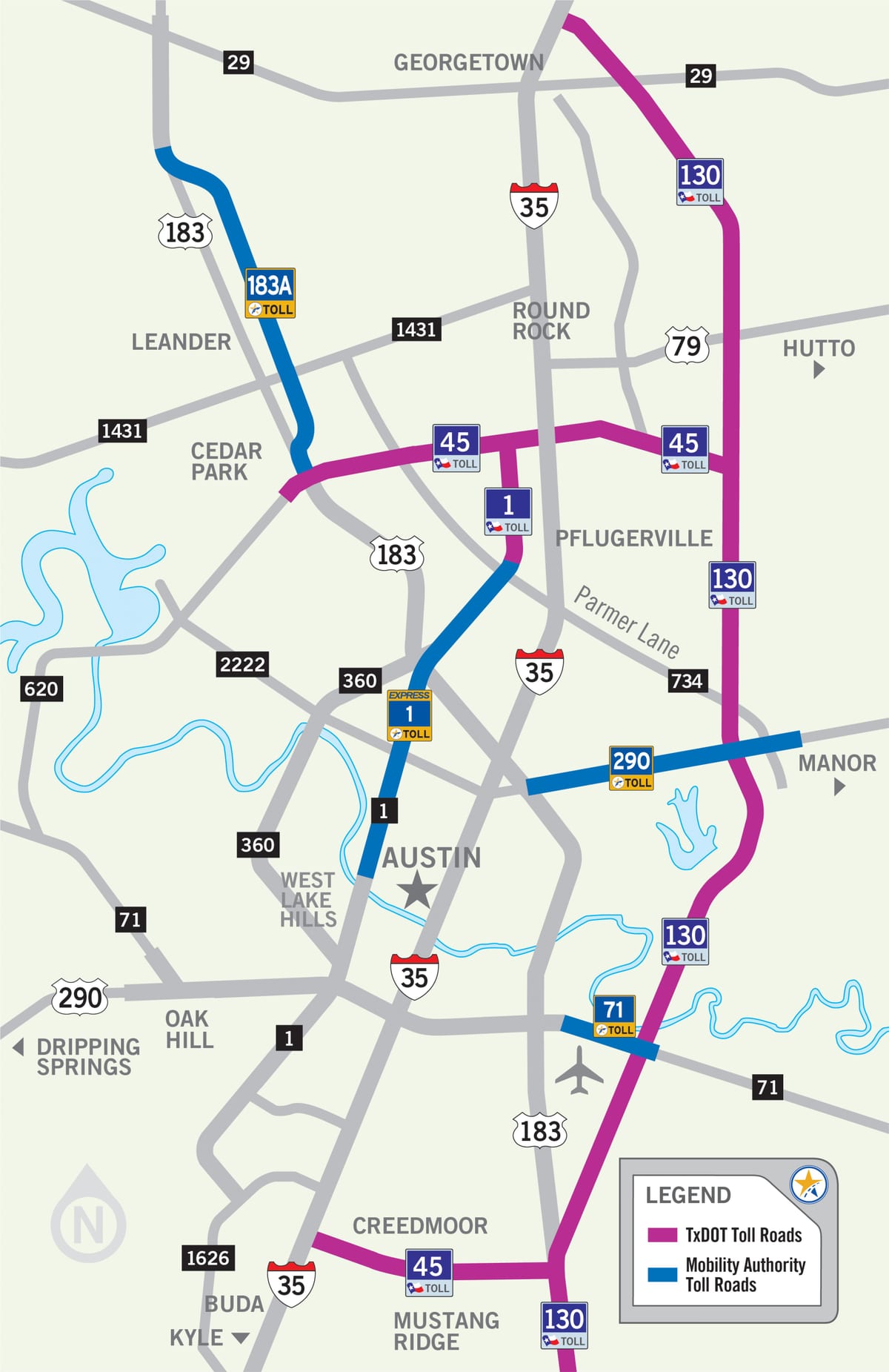 peta Austin jalan tol